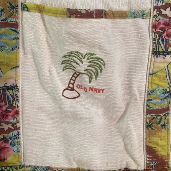 Old navy palm tree shoulder canvas tote bag multicolor y2k - Picture 4 of 8